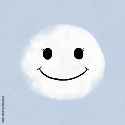 Simple smiling face designed for infant visual stimulation. AI-generated.