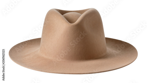 Konstfotografi Felt fedora hat with wide brim and creased crown