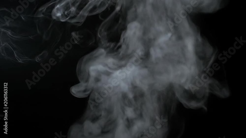 White smoke material with black background, white smoke rising animation