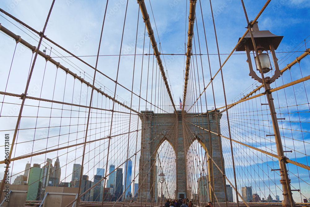Fototapeta premium New York Brooklyn Bridge - big panorama.