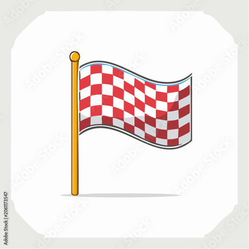 Checkered Flag on Pole