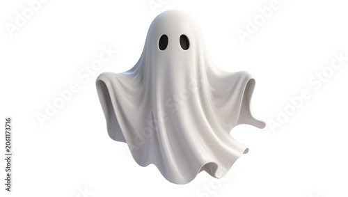 Принти на полотні White ghost with black eyes floating