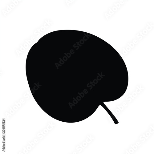 Black leaf icon vector, AI
