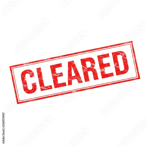 Red cleared stamp on white paper