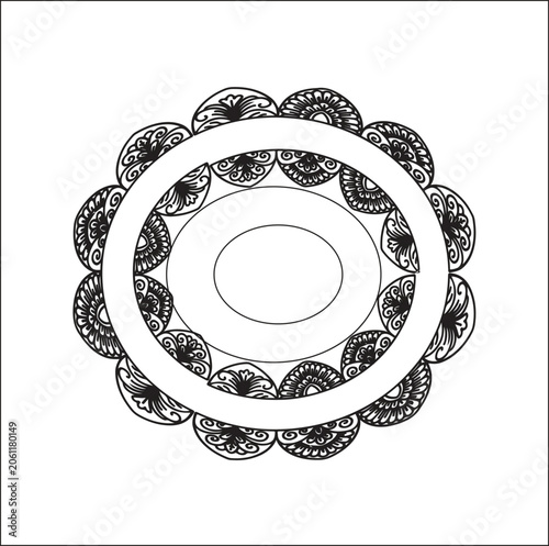 Elegant Mandala Floral Circle Border Design