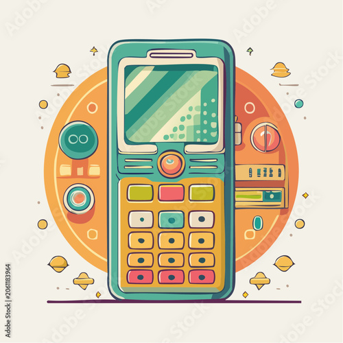 Retro Mobile Phone Illustration