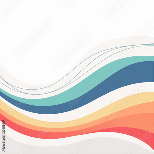 Abstract Wavy Lines and Shapes Background