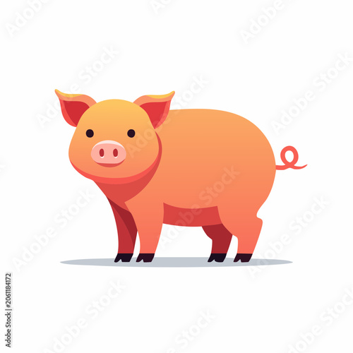 Cute cartoon pig illustration