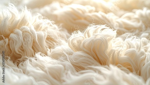 Close-up macro view of soft, creamy white fibrous material.