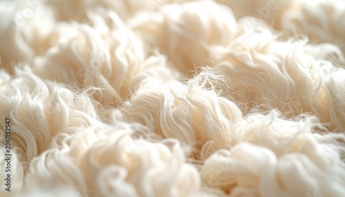 Close-up of soft, fluffy white fibers creating a textured background.
