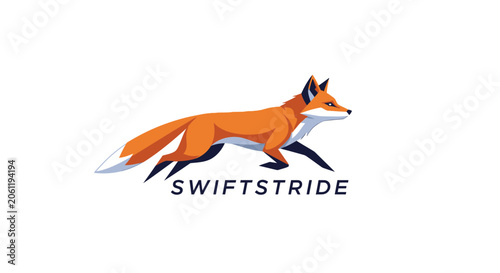 Dynamic Fox Logo - Swiftstride Brand Identity