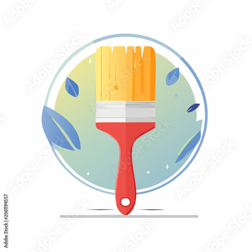 Flat Design Paintbrush Illustration