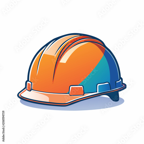 Orange and Blue Hard Hat Icon