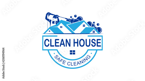 Photography Clean house professional pressure washing and exterior maintenance logo