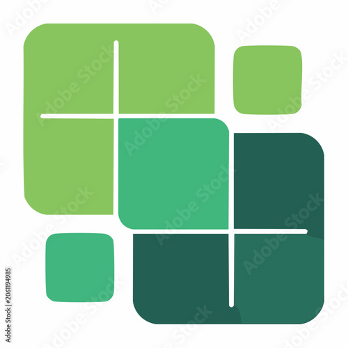 Abstract Green Squares Logo