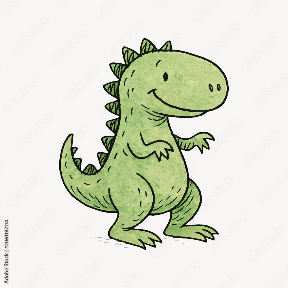 Obraz premium Cute cartoon dinosaur illustration