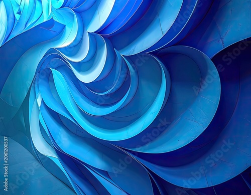 An abstract swirling pattern of various shades of blue.