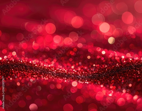 A vibrant, abstract background featuring a textured band of red glitter.