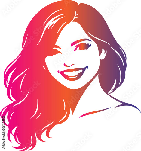 Vászonkép naturally brunette woman
