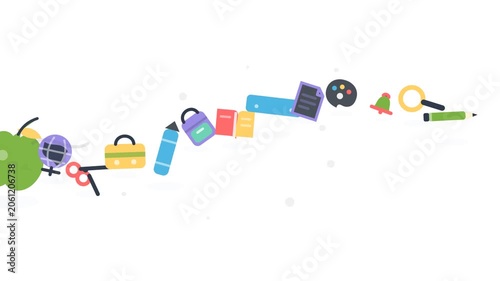 Back to School Scene 156 School Lunch Moment Pencil Parade Flat Animation