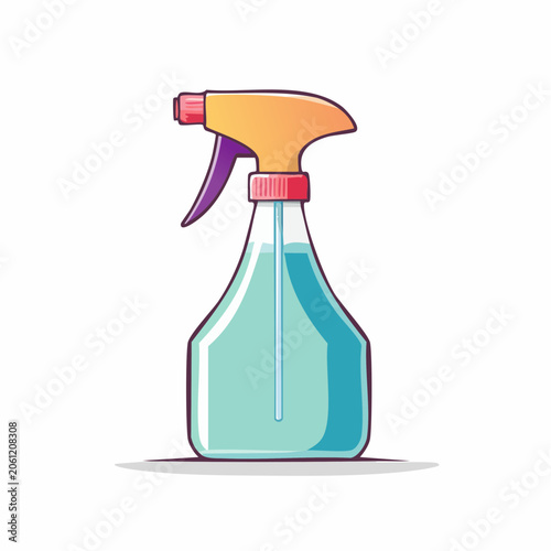 Cartoon Spray Bottle with Blue Liquid