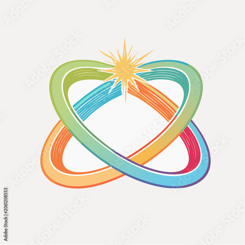 Interlocking Rings with Starburst