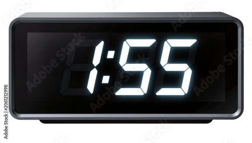 Konstfotografi Digital alarm clock displaying 1 55 time