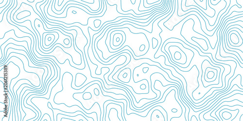 фотографія A seamless pattern of light blue topographic contour lines on a white background, creating an abstract representation of terrain and elevation