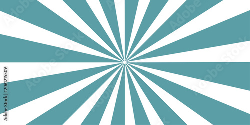 A graphic representation of teal and white rays emanating from a central point, creating a dynamic sunburst or starburst effect.