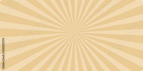 Quadro su tela Sunburst background with radial pattern in cream and beige, abstract graphic resource with retro feel, great for vintage design elements, or conveying a sense of warmth and energy