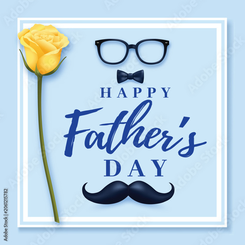 Father's Day Greeting Card Design with Yellow Rose