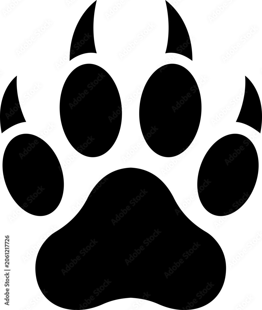 Obraz premium Wolf Paw Claw Icon Black Flat and Line Style Vector Illustration Bundle Featuring Canine Track Footprint Scratch Talon Animal Symbols Isolated on Transparent Background