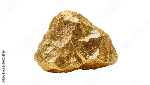 Bild auf Leinwand Raw gold nugget with rough texture and metallic sheen