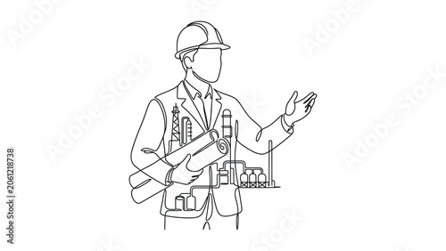 A construction worker in a hard hat.