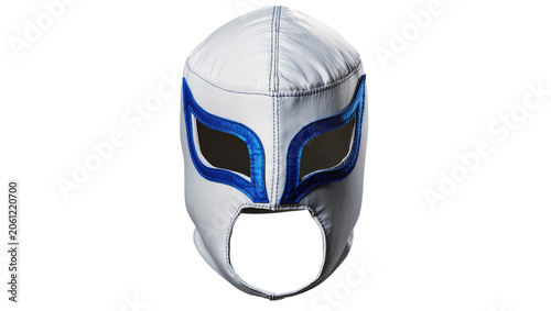 Принти на полотні White Lucha Libre Mask with Blue Trim and Eye Cutouts