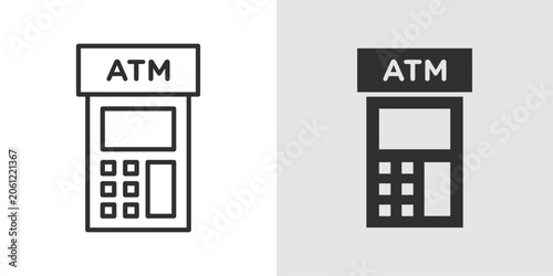 Foto ATM Travel Icon represents travel banking, cash withdrawal services, and financial accessibility