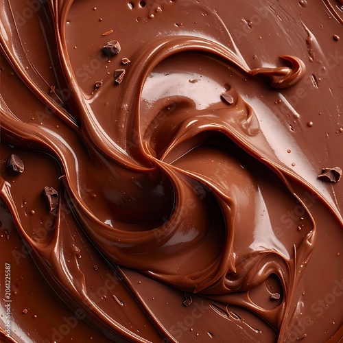 Melted chocolate with smooth swirls and chunks (2)