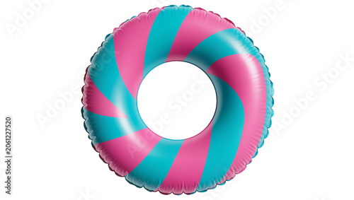 Pink and Teal Swirl Inflatable Swim Ring