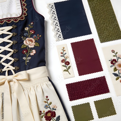 Austrian Dirndl Inspired Fabric Pattern Collection