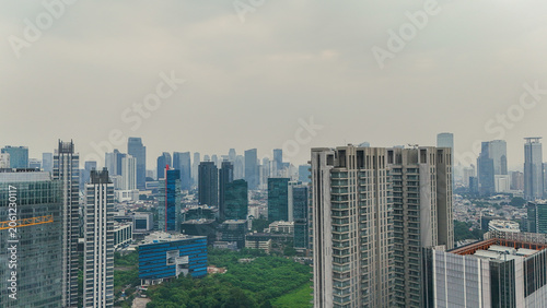 Vast Metropolitan Skyline Features Towering Modern Skyscrapers And Tall Office Buildings