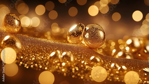 gold liquid drops abstract luxury background