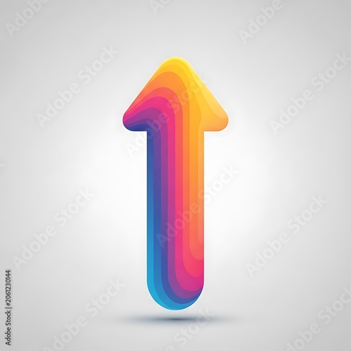 Colorful pencil with eraser on white background.