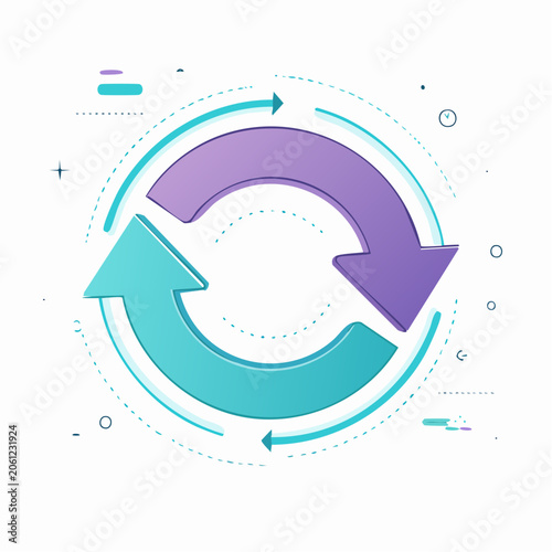 Modern gradient circular arrow infographic symbolizing continuous process and cycle