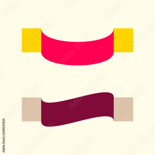 Color collection with labels ribbons on white background