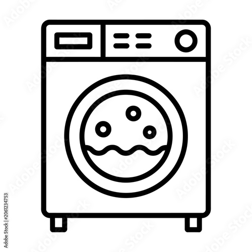 Washing machine appliance vector icon for laundry service and household cleaning concept