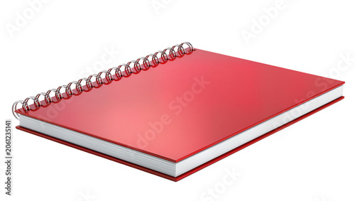 Schilderij op canvas Red spiral bound notebook with silver metal rings