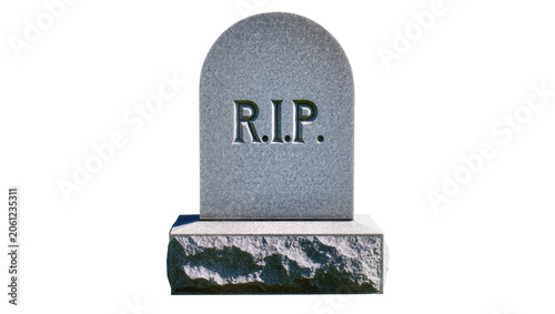 Принти на полотні Granite tombstone with R I P inscription