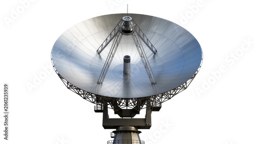 Foto Large parabolic satellite dish antenna with metal structure
