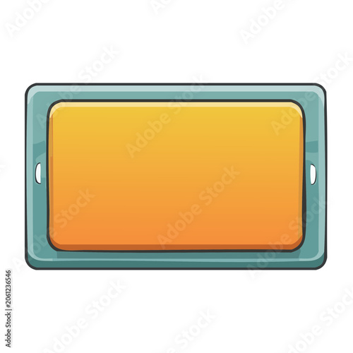 Flat design tablet with orange screen