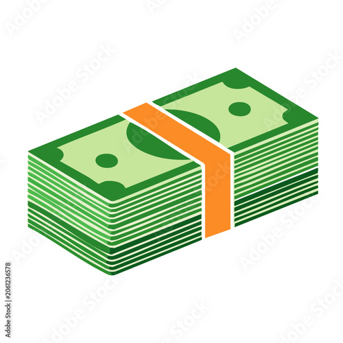 Flat design vector of money bag with dollar sign